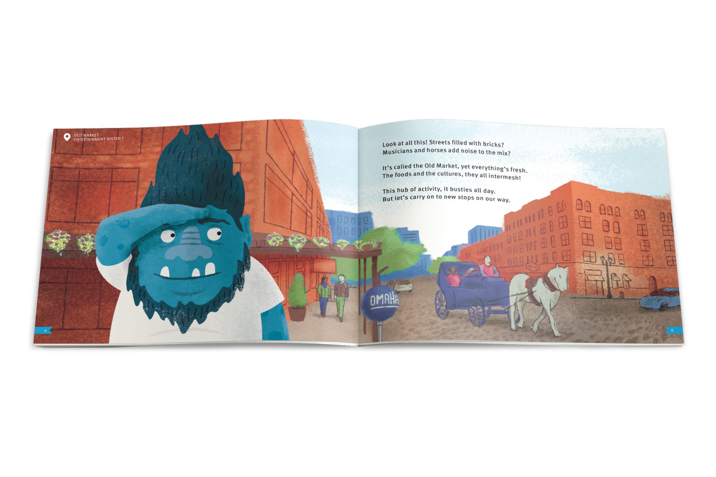 Omar the Troll storybook inside spreads