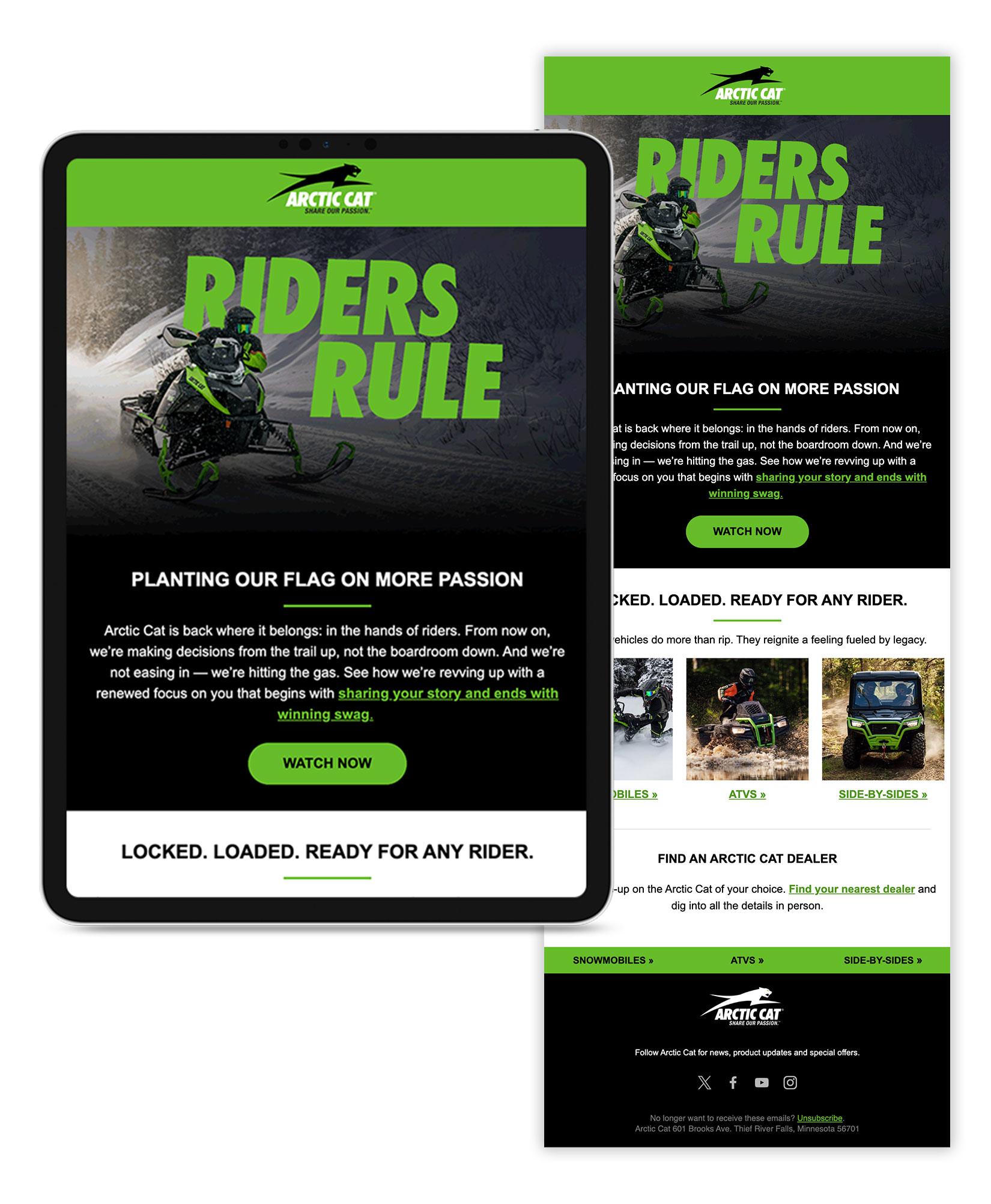 Arctic Cat Riders Rule Email