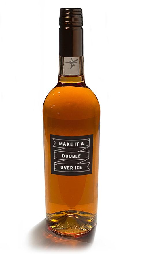 Back of the Humminbird ICE branded bottle